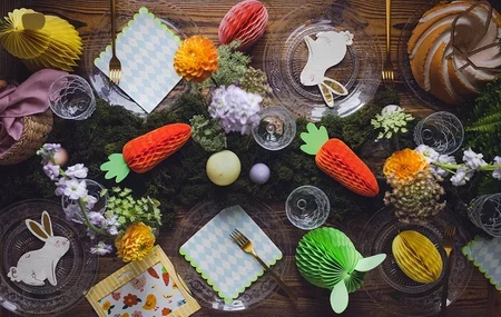 Dekoracja papierowa honeycomb Marchewka, pomarańczowy, 20 cm