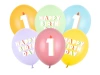 Balony 30 cm, na 1 urodziny, mix (6szt)