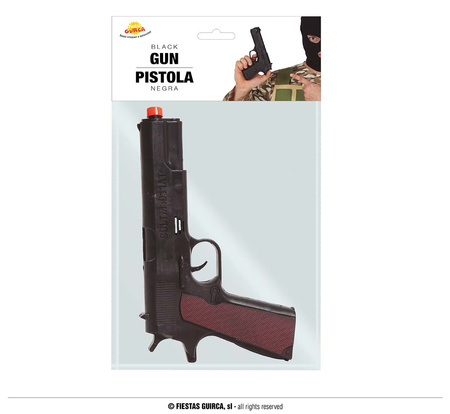 Czarny pistolet, atrapa, 27 cm