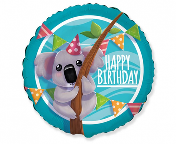 Balon foliowy 18 cali FX - Koala urodzinowa