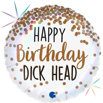 Balon Grabo Happy Birthday Dick Head 18" - 46 cm