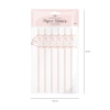 Słomki papierowe Diamenty, rose gold, 6szt