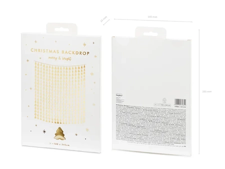 Kurtyna - Choinki, złoty, 100x245cm