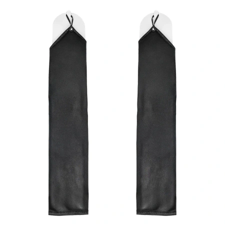 Rękawiczki satynowe na palec z cyrkonią, czarne, 40 cm