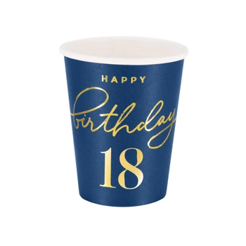 Kubek Happy Birthday 18 granatowy 220ml 6szt.