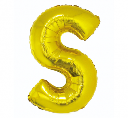 Balon foliowy "Litera S", złota, 89 cm