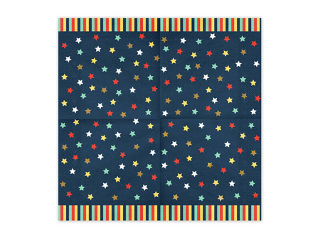 Serwetki Gwiazdki, 33x33 cm, granatowy