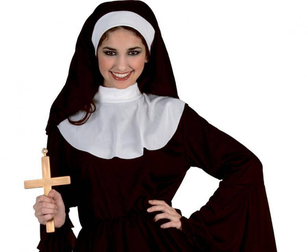 Zestaw dla dorosłych "Zalotna zakonnica" (kaptur, sukienka), rozm. S