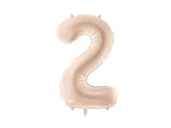 Balon foliowy Cyfra ''2'', 72cm, c. beż