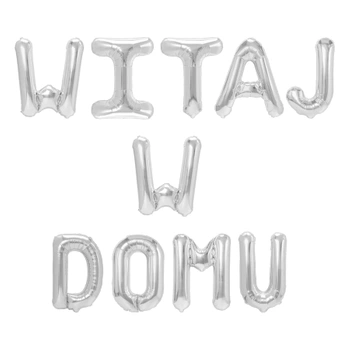 Balon foliowy napis WITAJ W DOMU srebrny