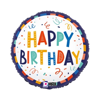 Balon Grabo Festive Birthday 18" - 46 cm