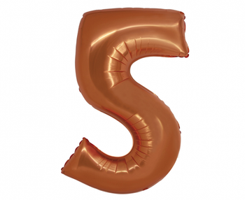 Balon foliowy Smart, Cyfra 5, miedziana, 76 cm