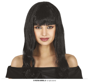 Peruka z grzywką, czarna