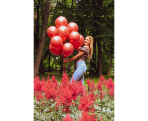 Balony Beauty&Charm, platynowe czerwone 12"/ 7 szt.