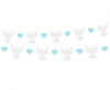 Girlanda papierowa Aniołki (10x12 cm), niebieskie serduszka (5x4 cm), 150 cm