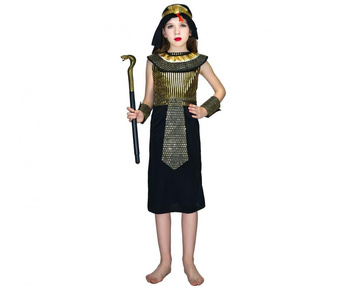 Zestaw dla dzieci Egipska Królowa (opaska na głowę, opaski na ramiona, tunika), rozm. 130/140 cm