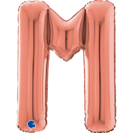 Balon Grabo 26'' Litera M różowe - złoto, 66cm 