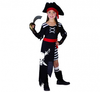Strój dla dzieci Piratka z czaszką (sukienka z pasem i rękawkami, kapelusz), rozm. 120/130 cm
