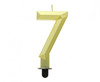Świeczka cyferka 7 - Diament, metalik złoty, 7.6 cm