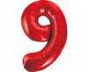 Balon foliowy B&C Cyfra 9, czerwona, 85 cm