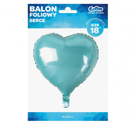 Balon foliowy "Serce", jasnoniebieskie, 18"