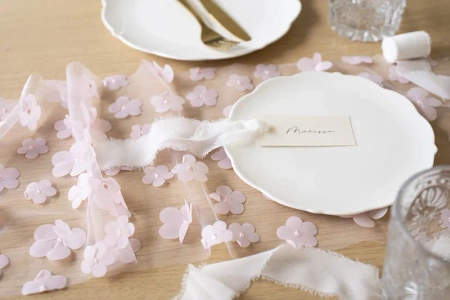 Bieżnik Kwiaty, jasny różowy, 26 x 500 cm