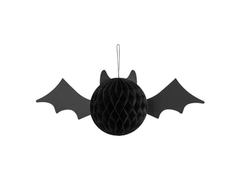 Dekoracja bibułowa Nietoperz, 45x17 cm, czarny