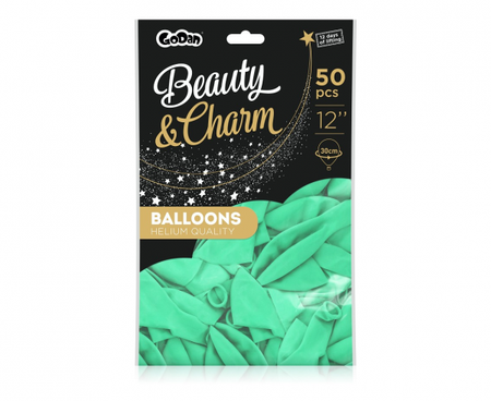 Balony Beauty&Charm, pastelowe miętowe 12"/ 50 szt.