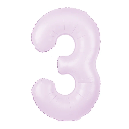 Balon foliowy cyfra 3 liliowy matowy 100cm