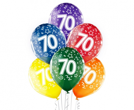Balony 70th Birthday, 6 szt.