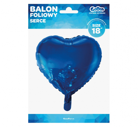 Balon foliowy "Serce", granatowe, 18"