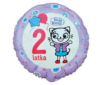 Balon foliowy Kicia Kocia - 2 Latka, 18 cali
