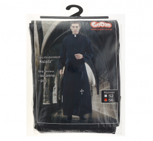 Strój dla dorosłych Ksiądz (sutanna, pas), rozm. 56