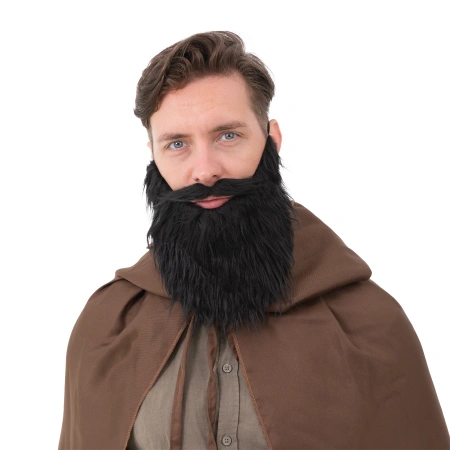 Sztuczna broda z wąsami czarna