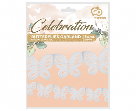 Girlanda W&C Motylki, biała, 360 cm