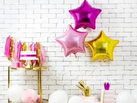 Balon foliowy Gwiazdka, 48cm, jasny różowy