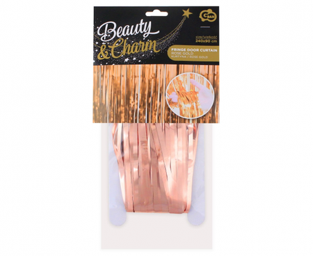 Kurtyna dekoracyjna B&C różowo-złota, 90x240 cm