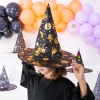 Kapelusz czarownicy Halloween czarno-złoty 38x32cm