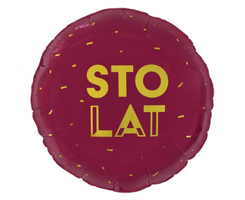 Balon foliowy Sto Lat (bordowy), 18"