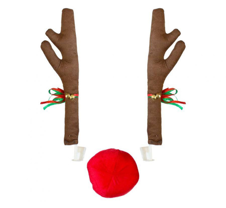 Dekoracja na samochód, rogi renifera i nos