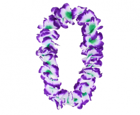 Naszyjnik hawajski, fioletowo-biały