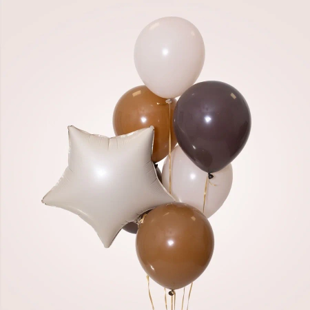 Balon foliowy Gwiazda matowy kremowy 18", 45cm