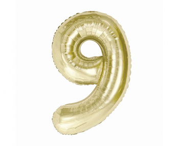 Balon foliowy B&C, cyfra 9, szampańska, 85 cm