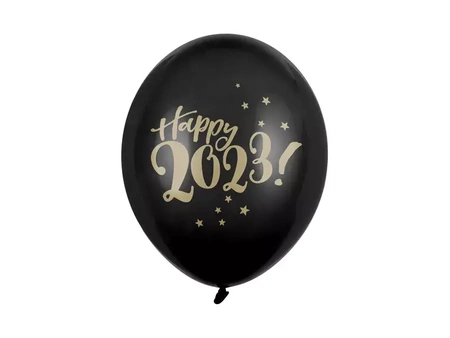 Balony 30cm, Happy 2023!, Pastel Black