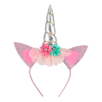 Opaska Jednorożec ze srebrnym rogiem 19x26cm