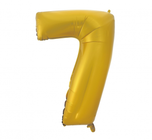 Balon foliowy B&C "Cyfra 7", złota, matowa, 92 cm