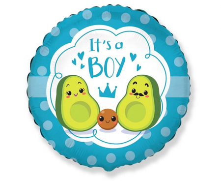 Balon foliowy 18 cali FX - It's a boy, avocado