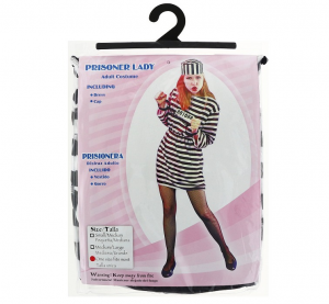 Strój Więźniarka (sukienka, czapka) rozm. un.zm. M
