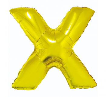 Balon foliowy "Litera X", złota, 89 cm