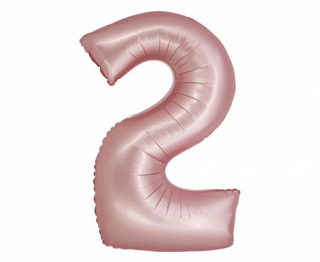 Balon foliowy Smart, Cyfra 2, j. różowa matowa, 76 cm